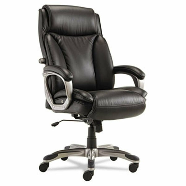 Fine-Line Veon Series Executive High-Back Leather Chair- with Coil Spring Cushioning- Black FI2769675